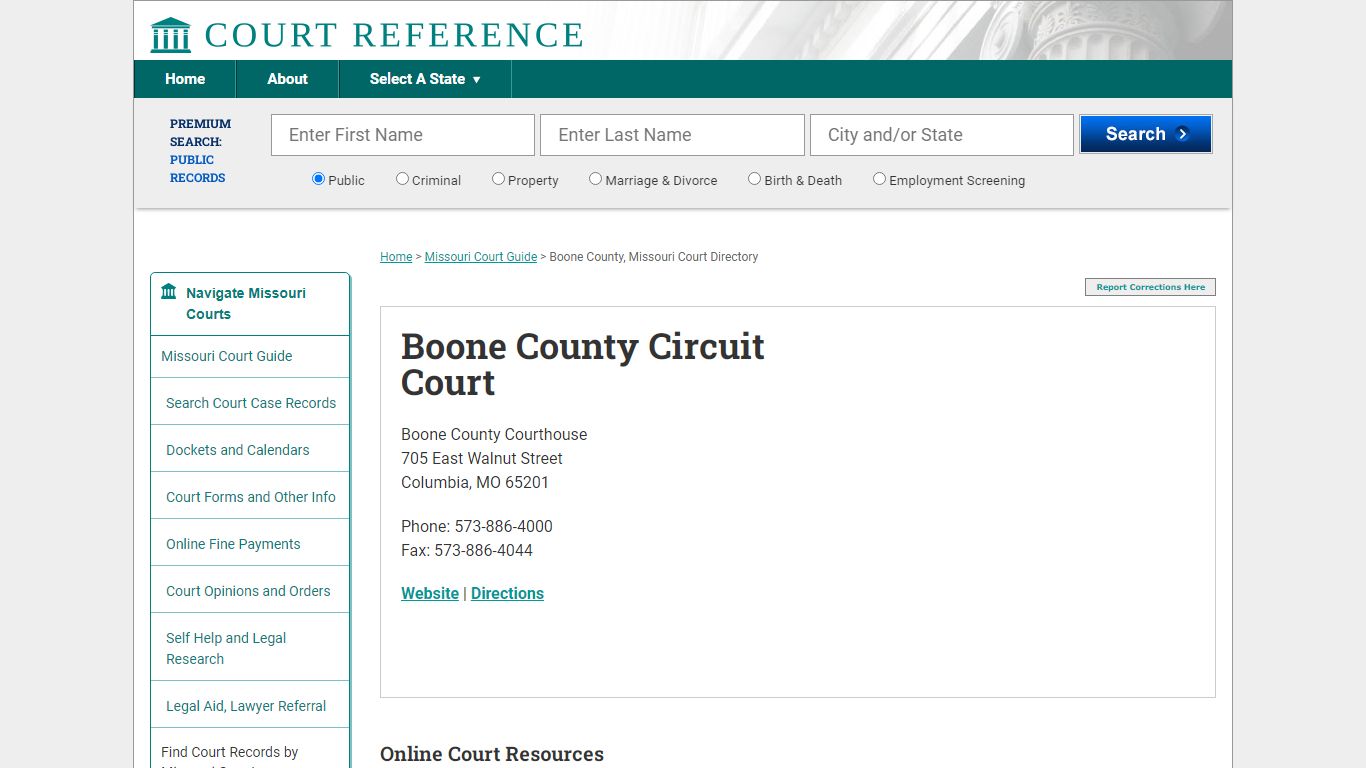Boone County Circuit Court - CourtReference.com