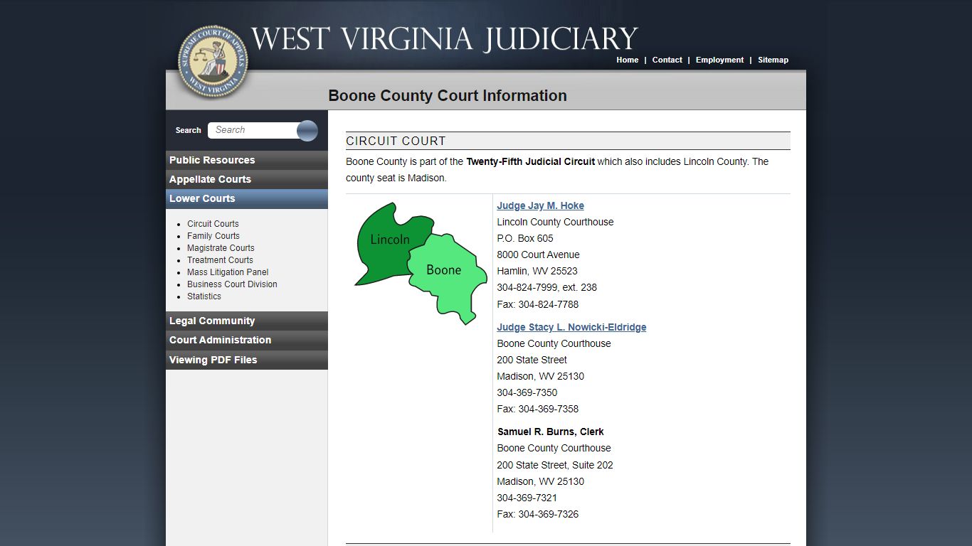 Boone County Court Information - West Virginia Judiciary - courtswv.gov